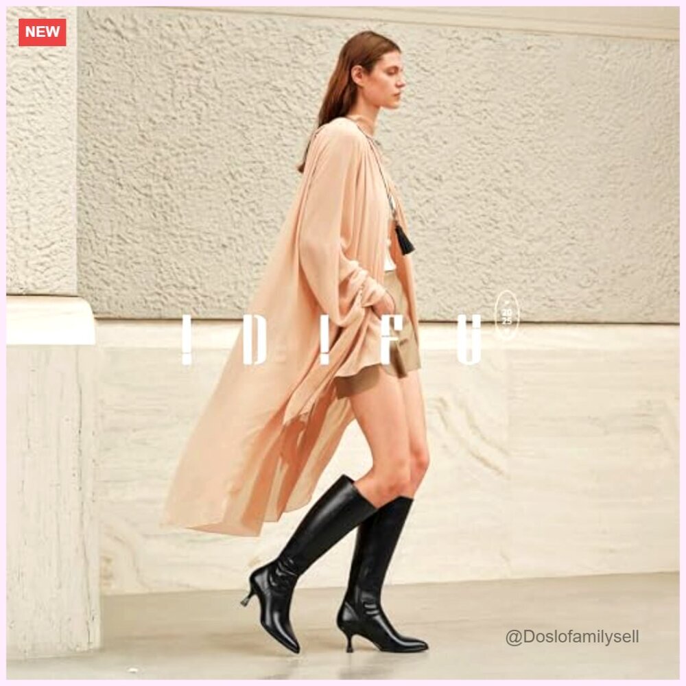 Knee High Boots Pointed Toe Low Kitten Heel Side Zipper Dressy Fall Fashion - Picture 3 of 7